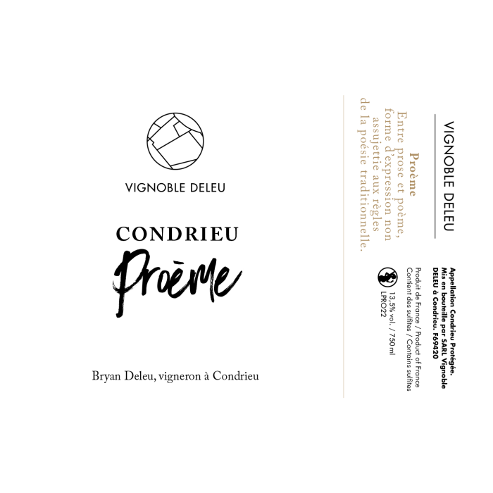 Bryan Deleu Condrieu Proeme etiquette 2024