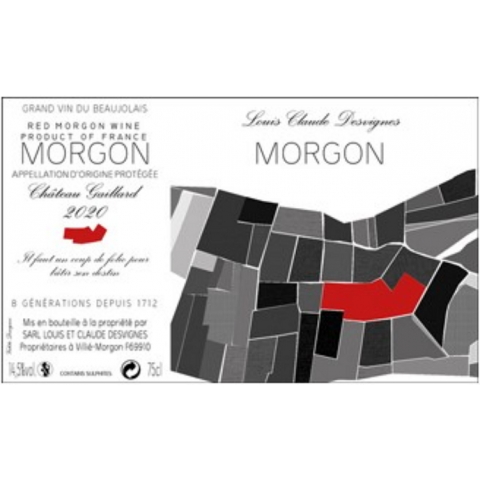 Domaine Louis-Claude Desvignes Morgon Château Gaillard rouge 2023 bouteille 2