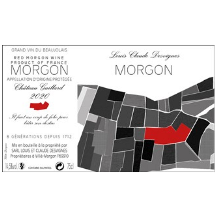 Domaine Louis-Claude Desvignes Morgon Château Gaillard rouge 2024 etiquette
etiquette