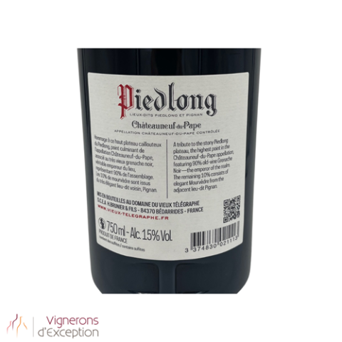 Châteauneuf-du-Pape "Piedlong" (Vieux Télégraphe) rouge 2022 bouteille 2