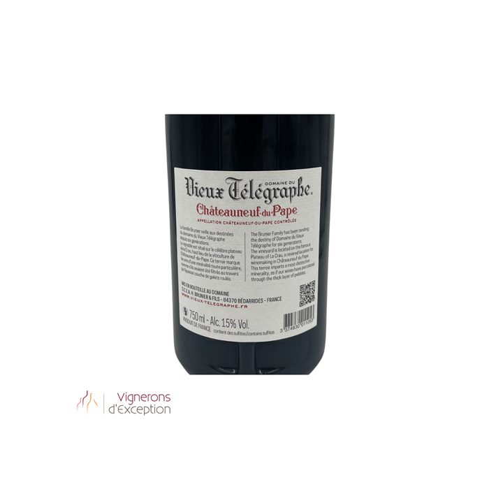 Domaine du Vieux Télégraphe Châteauneuf-du-Pape "La Crau" rouge 2023 contre etiquette