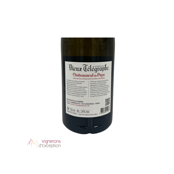 Domaine du Vieux Télégraphe Châteauneuf-du-Pape blanc 2023 contre etiquette