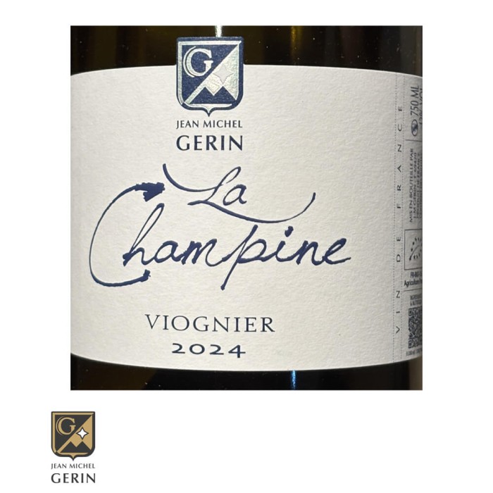 Domaine Jean-Michel Gerin "La Champine" (viognier) dry white 2024 label