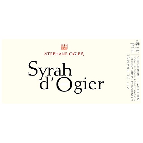 Stephane Ogier Syrah d'Ogier 2023 etiquette