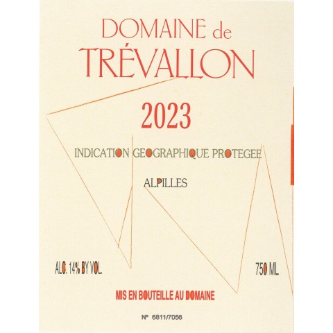 Domaine de Trévallon rouge 2023 etiquette