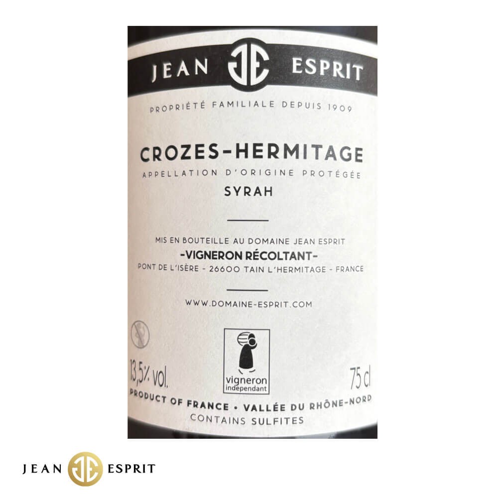 Domaine Jean Esprit Crozes Hermitage "Perles Noires" red 2022 label
