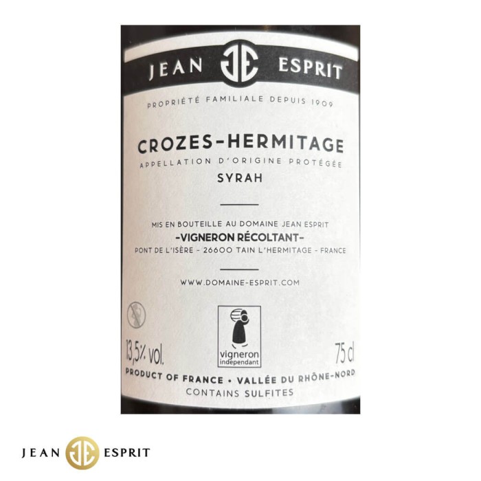Domaine Jean Esprit Crozes Hermitage "Le Zouave" red 2022 label