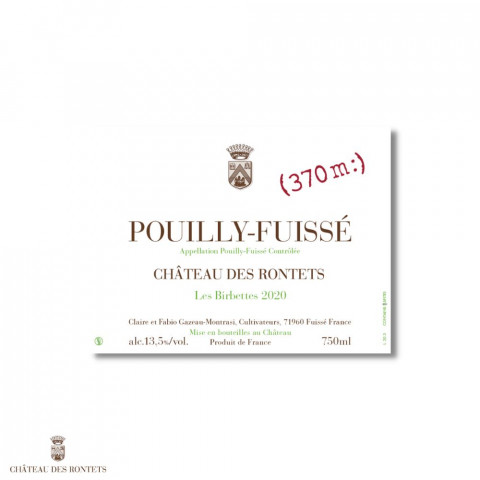 Chateau des Rontets Pouilly-Fuisse "Les Birbettes" 2022 dry white 2