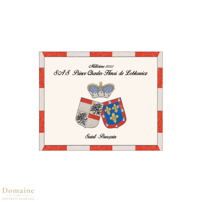 Domaine Grosbot-Barbara Saint-Pourçain "S.A.S. Prince Charles-Henri de Lobkowicz" blanc sec 2024
