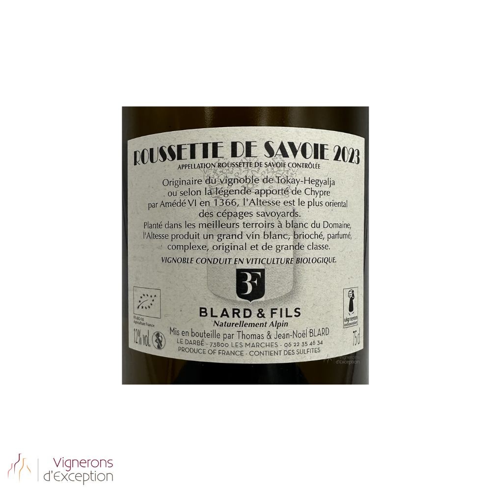 Domaine Blard Roussette de Savoie (altesse) blanc sec 2024