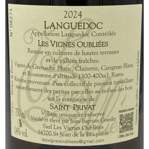 Les Vignes Oubliees dry white 2024 2