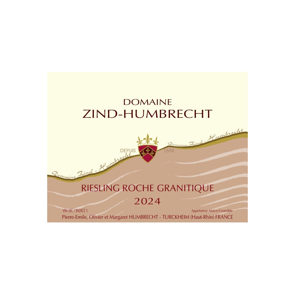 Domaine Zind-Humbrecht Riesling "Roche Granitique" blanc sec 2024 etiquette