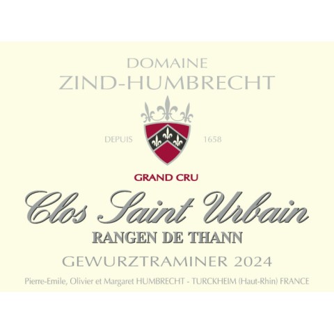 Domaine Zind-Humbrecht Gewürztraminer Grand Cru"Clos Saint Urbain Rangen de Thann" blanc sec 2024 bouteille 2