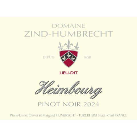Domaine Zind-Humbrecht Pinot Noir "Heimbourg" rouge 2024 bouteille 2