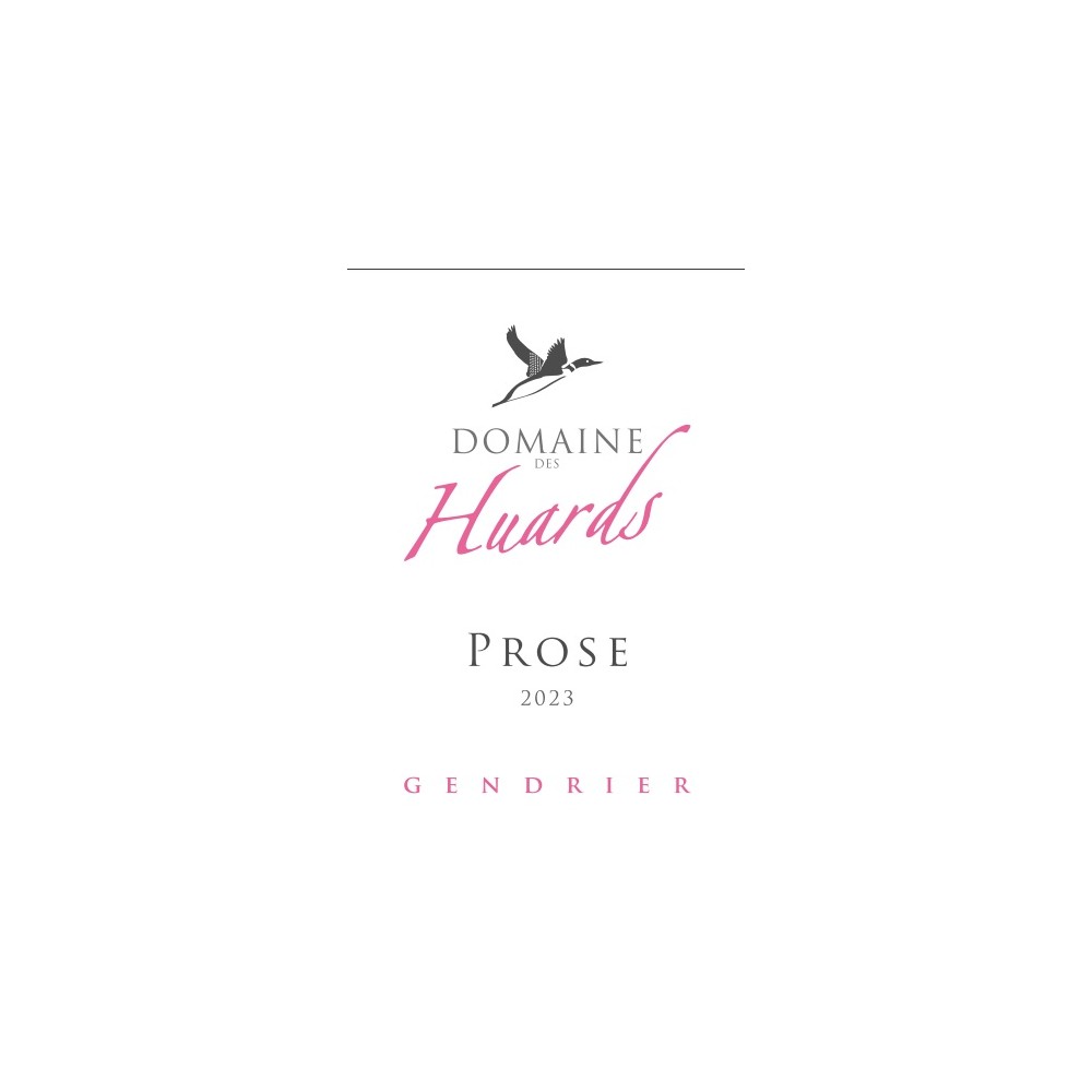 Domaine des Huards Cheverny "Prose" rose 2023 etiquette