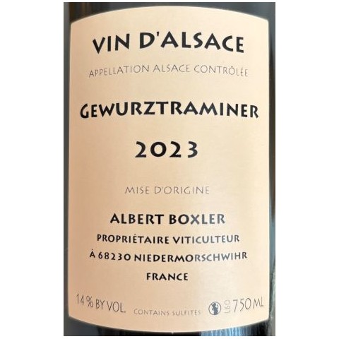 Domaine Albert Boxler Gewurztraminer blanc demi-sec 2023 bouteille 2