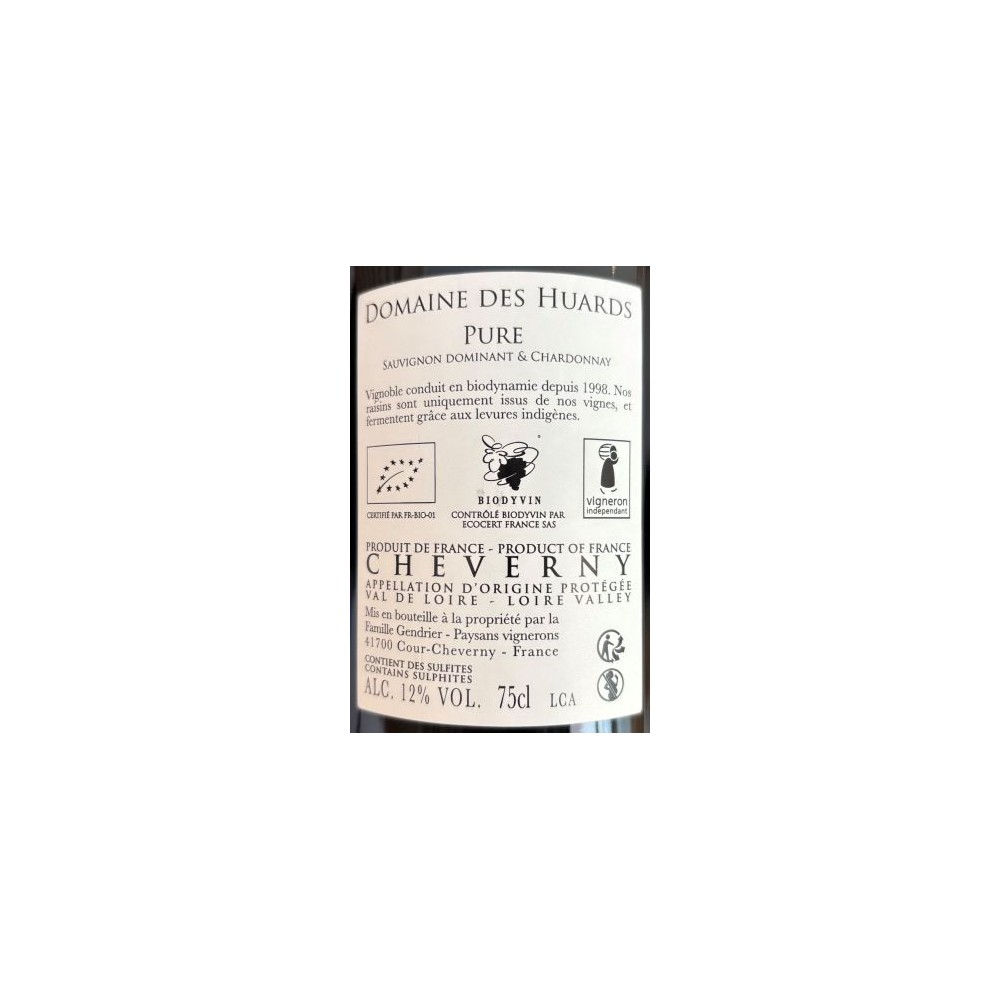 Domaine des Huards Cheverny "Pure" dry white 2021