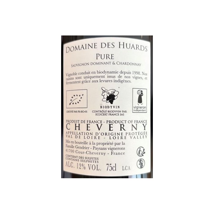 Domaine des Huards Cheverny "Pure" dry white 2021