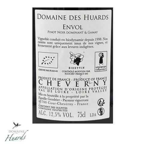 Domaine des Huards Cheverny "Envol" red 2022 bottle 2