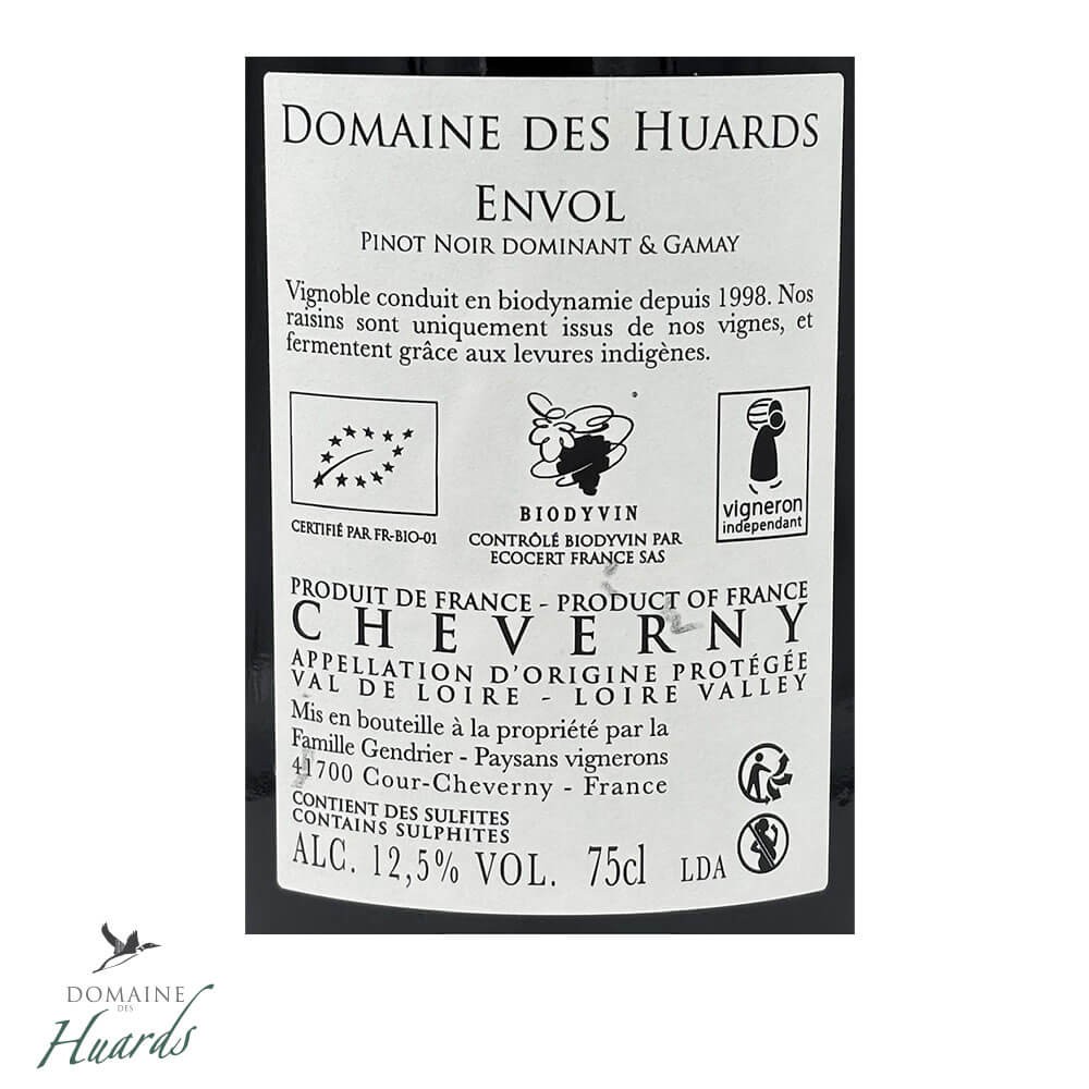 Domaine des Huards Cheverny "Envol" red 2022 label