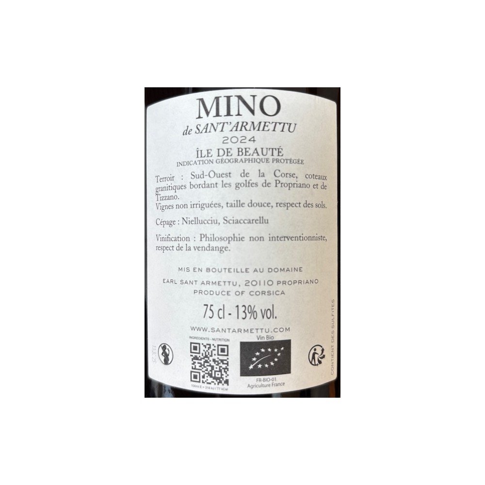 Domaine Sant Armettu "Mino" rouge 2024