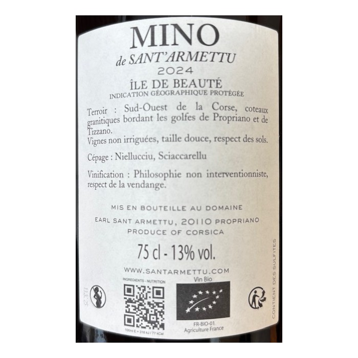 Domaine Sant Armettu "Mino" rouge 2024