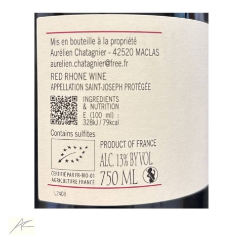 Domaine Aurélien Chatagnier Saint-Joseph "La Sybarite" rouge 2024 bouteille 2