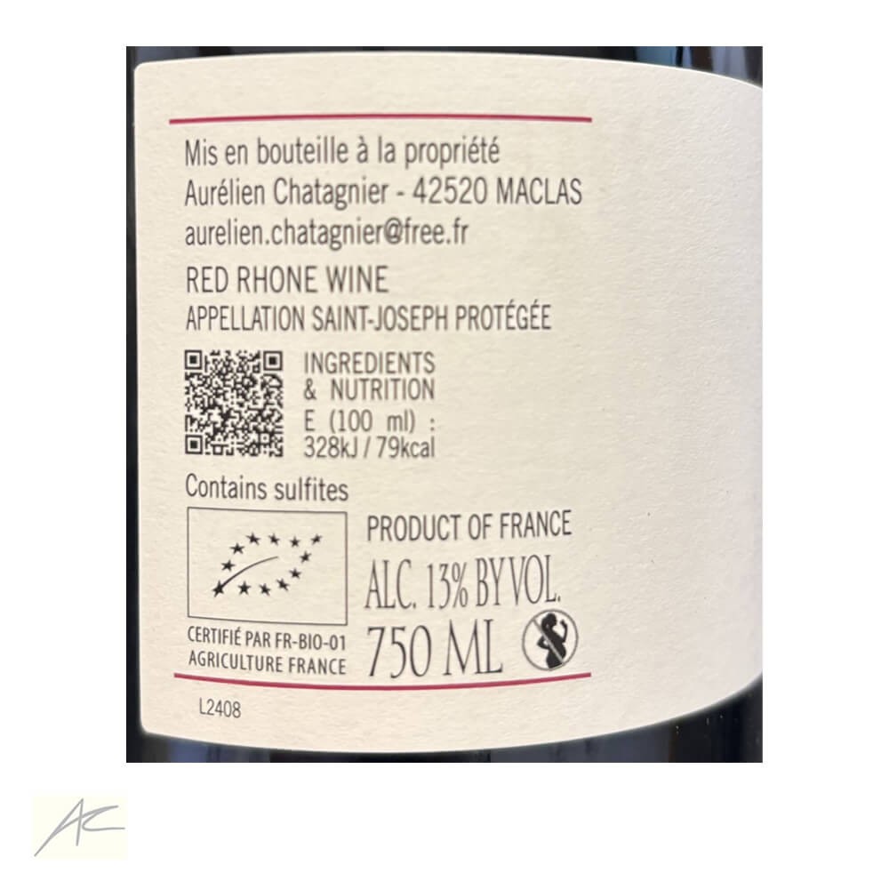Domaine Aurélien Chatagnier Saint-Joseph "La Sybarite" rouge 2024 étiquette