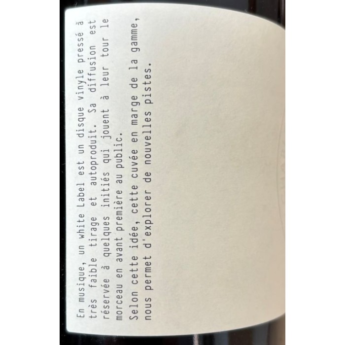Château de Jonquières "White Label" n°12 (carignan) rouge 2024 contre etiquette1