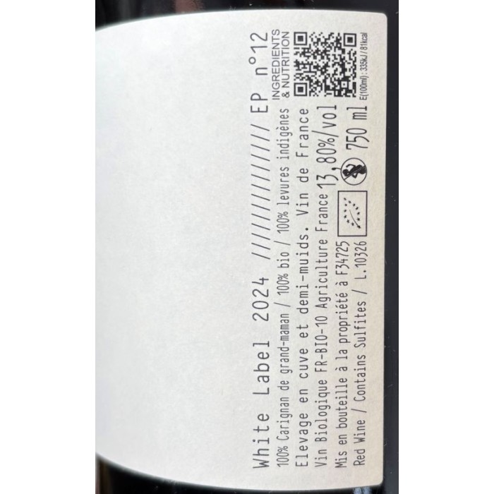 Château de Jonquières "White Label" n°12 (carignan) red 2024