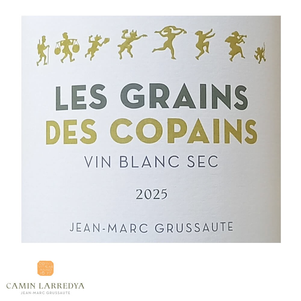 Domaine Camin Larredya "Les Grains des Copains" dry white 2025 label