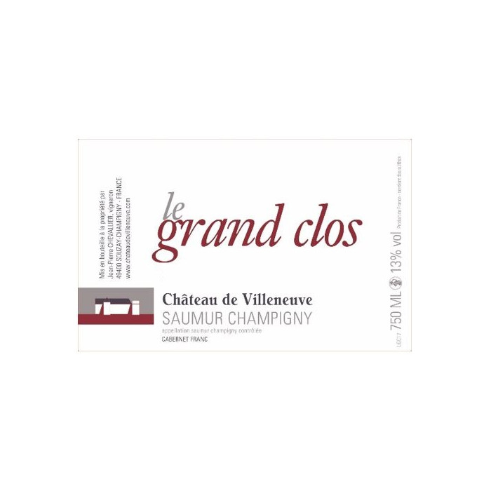 Château de Villeneuve Saumur-Champigny "Le Grand Clos" rouge 2021 etiquette