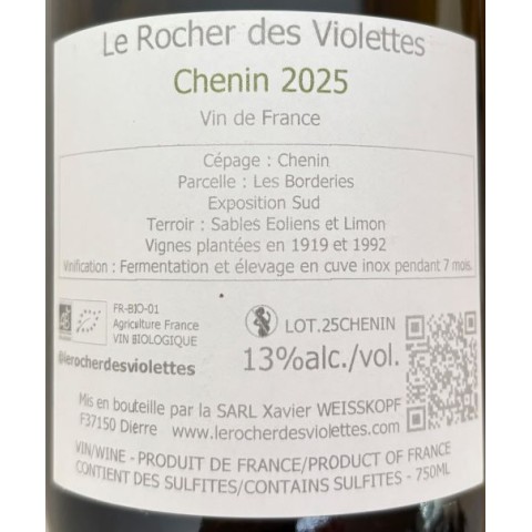 Le Rocher des Violettes "Chenin" blanc sec 2025 bouteille 2