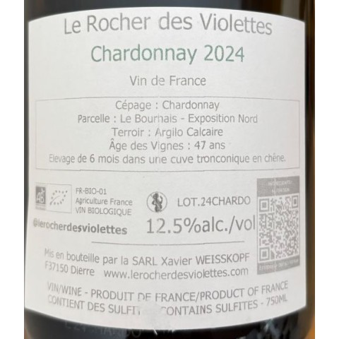 Le Rocher des Violettes "Chardonnay" blanc sec 2024 bouteille 2