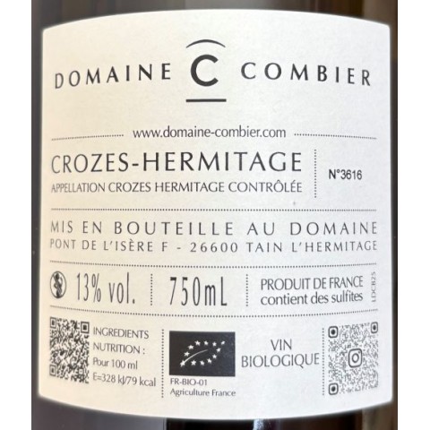 Domaine Combier Crozes-Hermitage "Domaine" dry white 2024 bottle 2