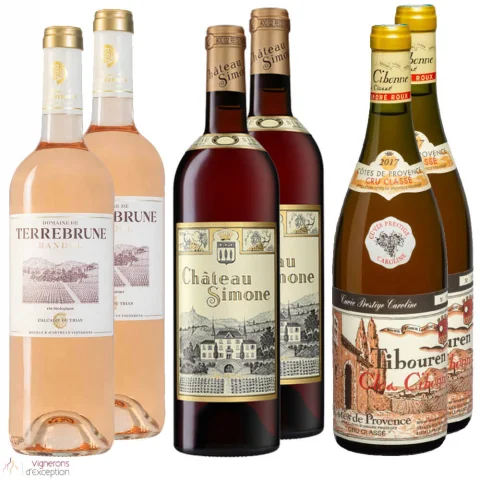 carton panaché de 6 Grands Rosés de Provence