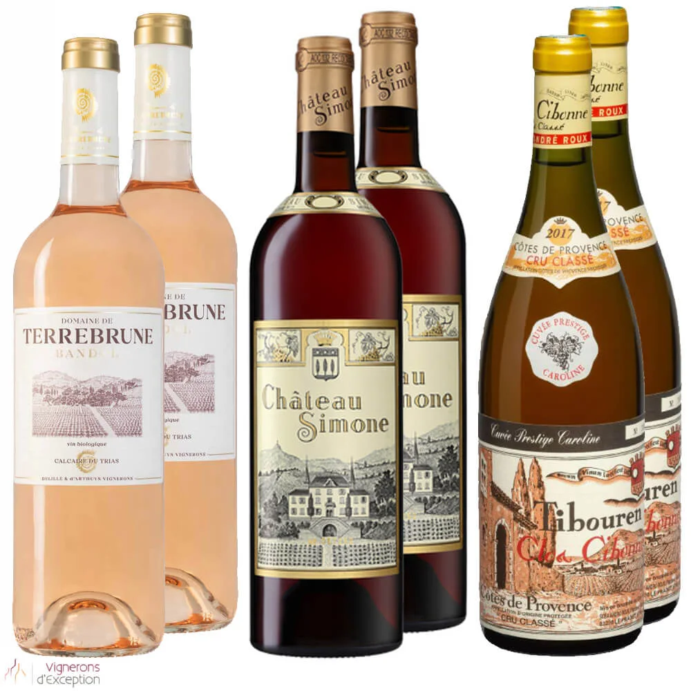 carton panaché de 6 Grands Rosés de Provence