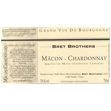 Bret Brothers Macon Chardonnay blanc sec 2014 etiquette