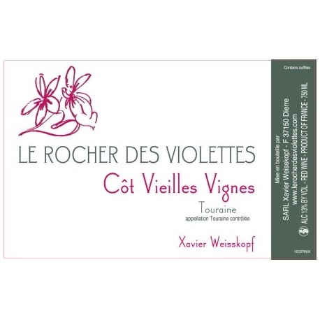 Le Rocher des Violettes Touraine "côt vieilles vignes" 2013 rouge (75cl)