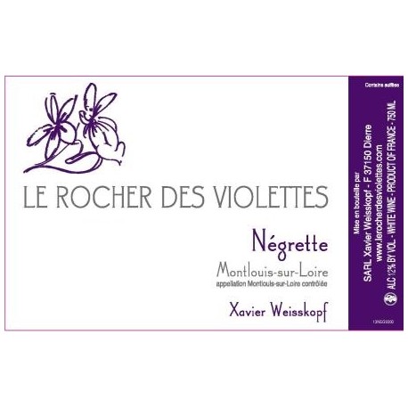 Le rocher des violettes xavier weisskopf Montlouis la négrette 2014