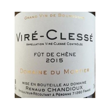 Domaine du Mortier Vire Clesse fut de chene 2015 etiquette