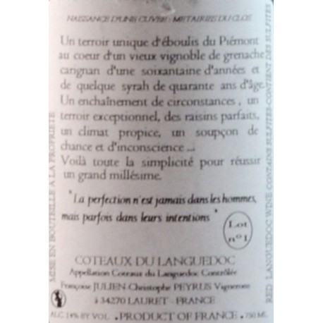 Clos Marie Languedoc Pic Saint Loup Metairies du Clos 2013