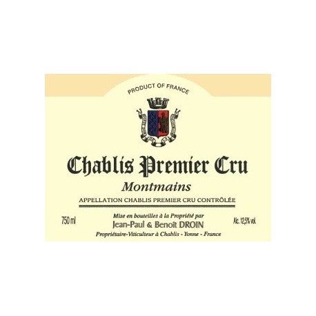 Domaine Droin Chablis 1er Cru "Montmains" 2015