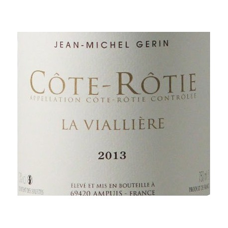 Domaine Gerin Cote Rotie La Vialliere 2013 etiquette
