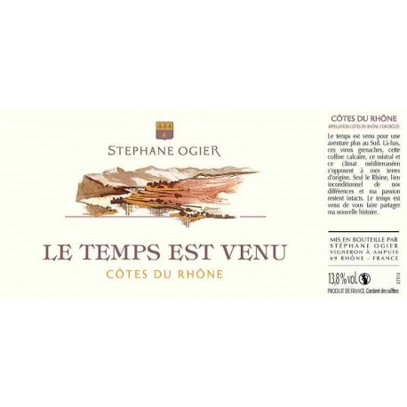 Domaine Stephane Ogier "Le Temps est Venu" (Grenache) red 2015 MAGNUM