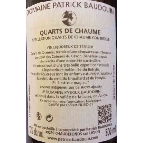 Domaine Patrick Baudouin Quarts de Chaume "Les Zersilles" sweet white 2010 (50 cl)