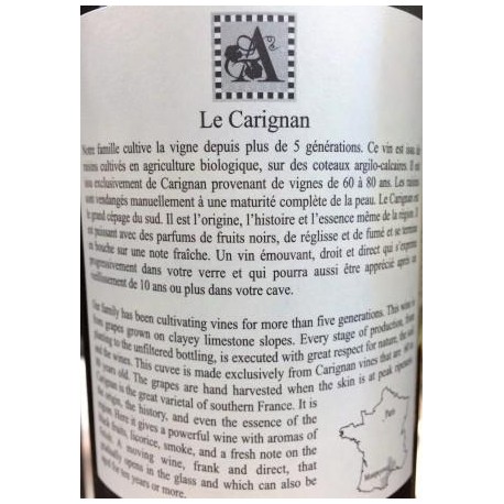 Domaine d'Aupilhac IGP du Mont Baudile "Le Carignan" rouge 2014