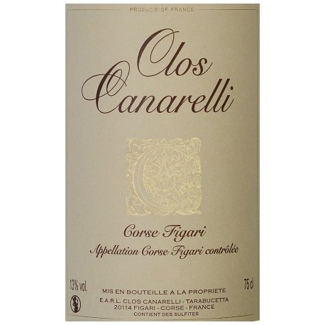 Clos Canarelli Corse Figari blanc 2016 etiquette