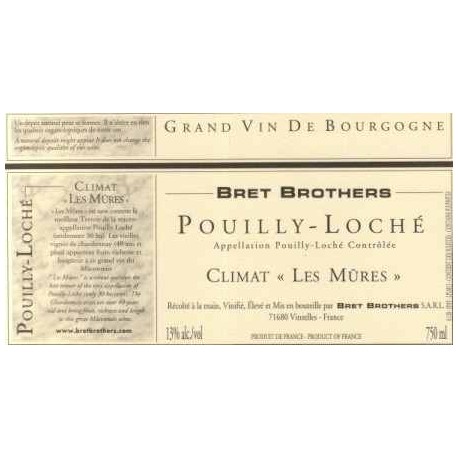 Bret Brothers Pouilly-Loché "Les Mures" blanc sec 2015 etiquette