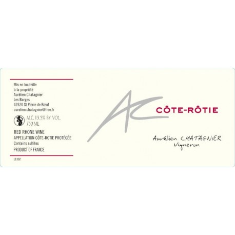 Cote Rotie Aurelien Chatagnier 2015 etiquette